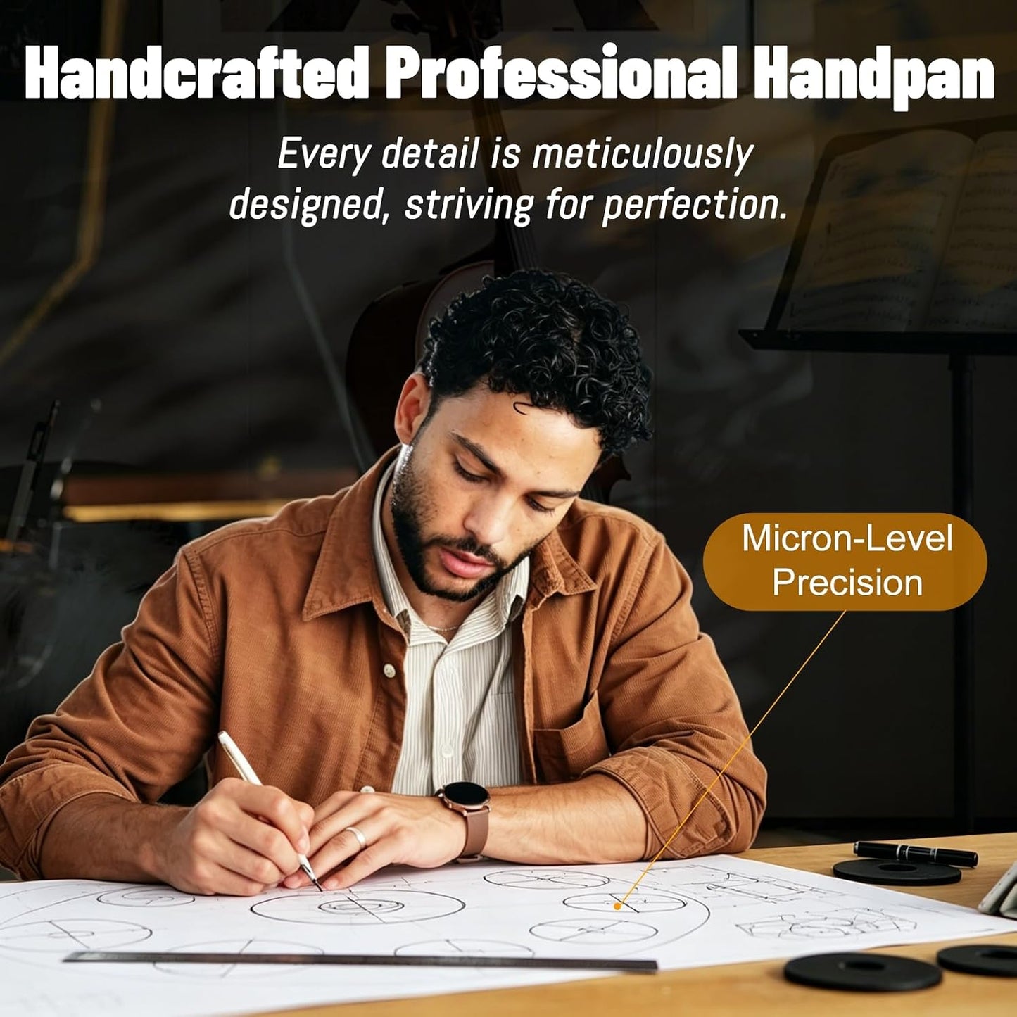 Professional 22 inches Handpan Drum 432Hz, 10 Notes D Minor Kurd (Silver) | ±3 Cents Precision, Nitrided Steel, 10.63" Enhanced Chamber, Superior Rust Resistance, Deep Ethereal Resonance, Complete Kit